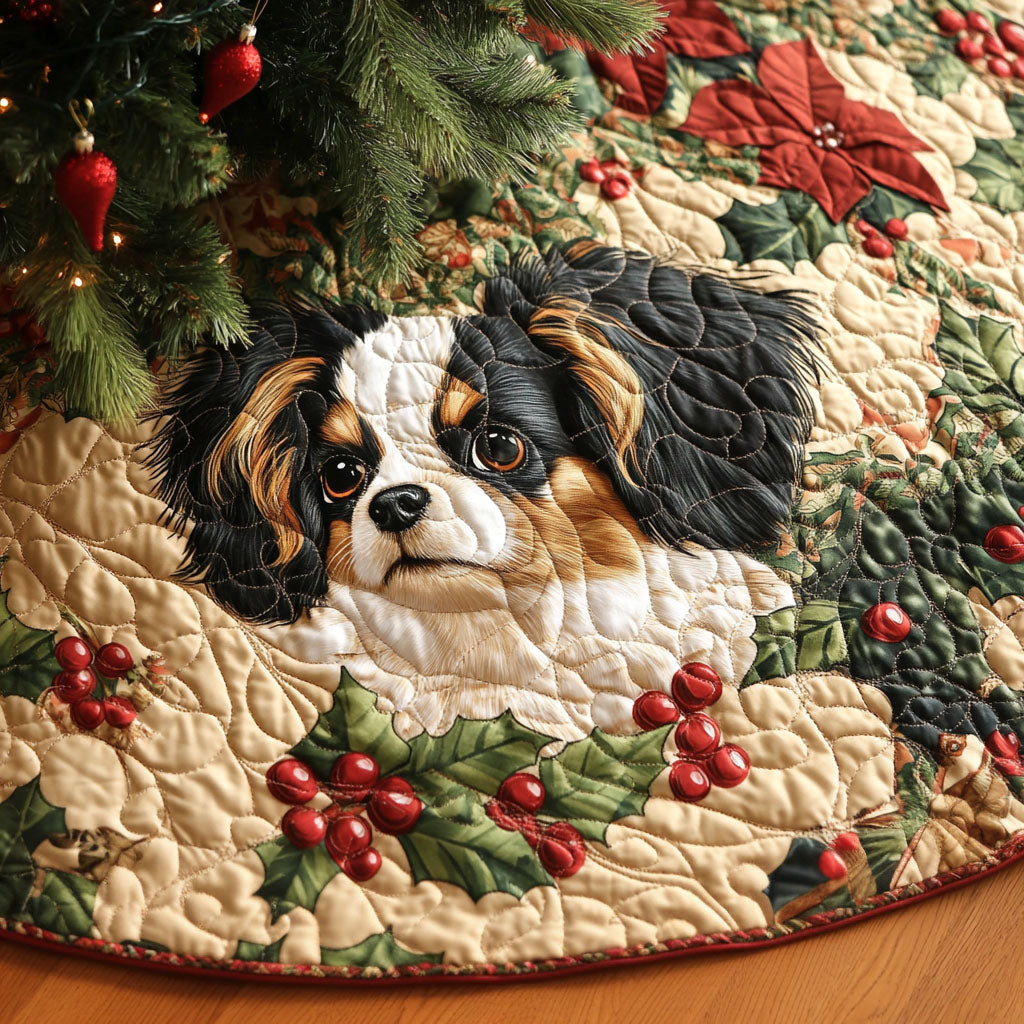 Elegant Papillon Delight Quilted Christmas Tree Skirt NCU0PT1774