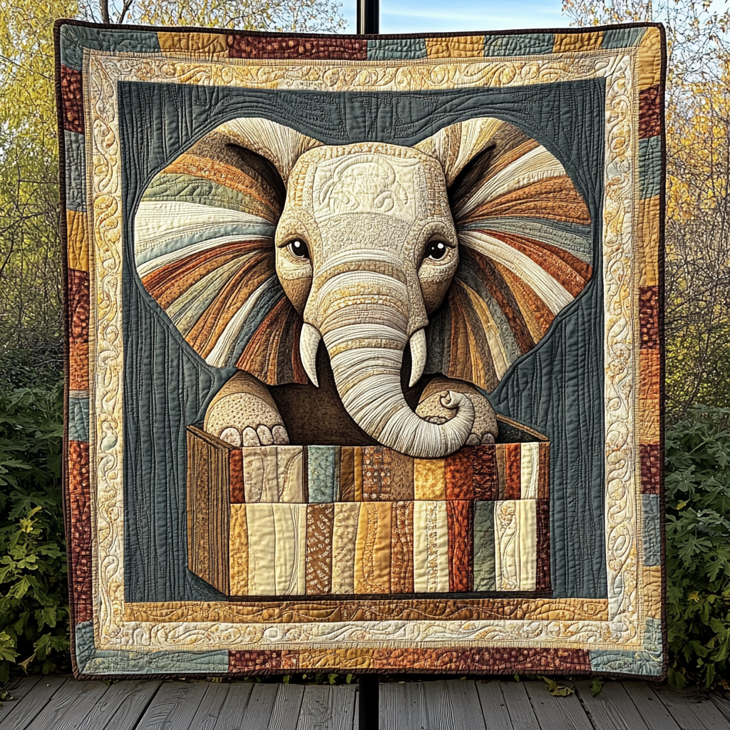 Elephant Dreamscape Quilted Blanket NCU0DK1675