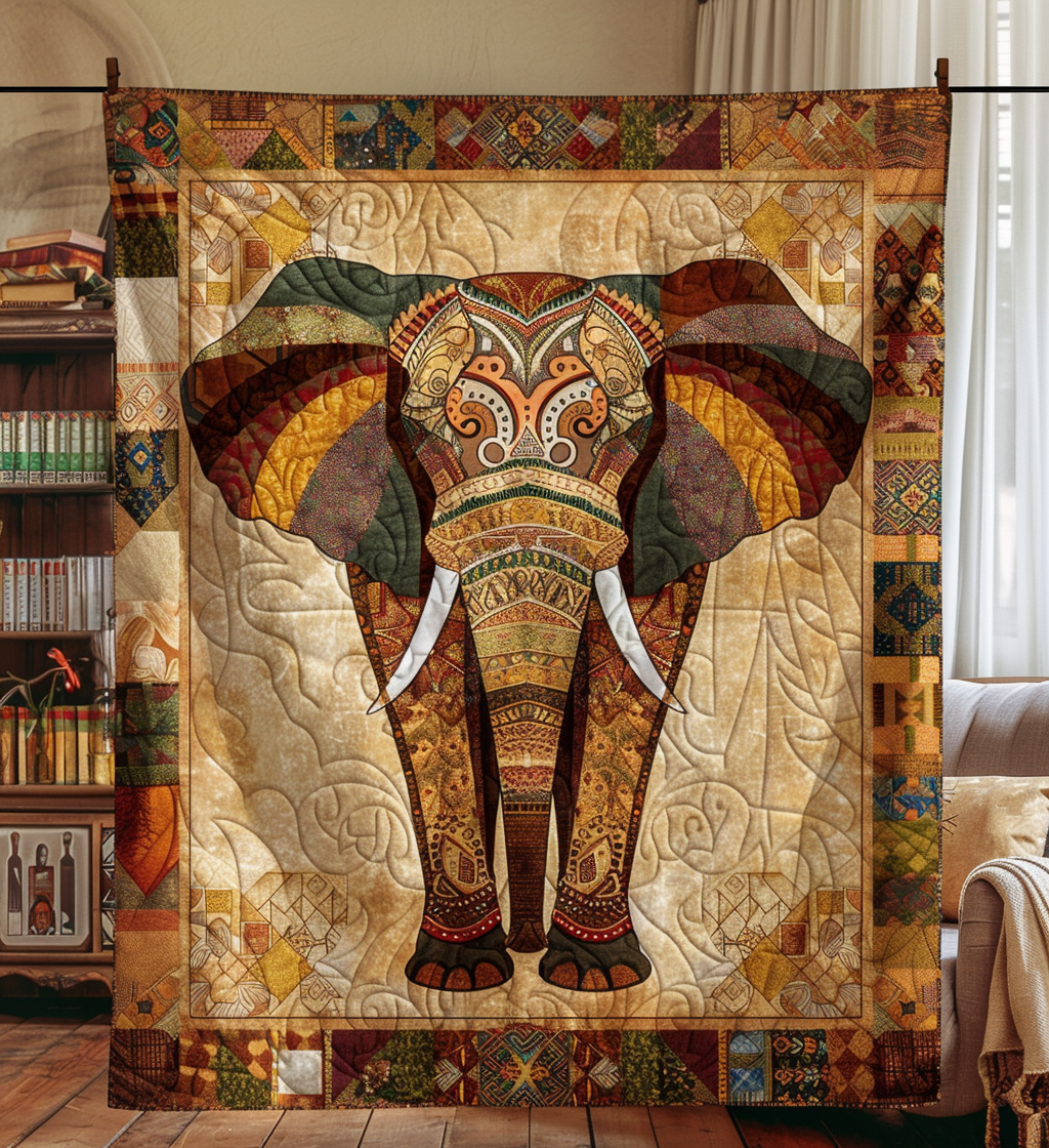 Elephant Embrace Quilted Blanket NCU0DV068