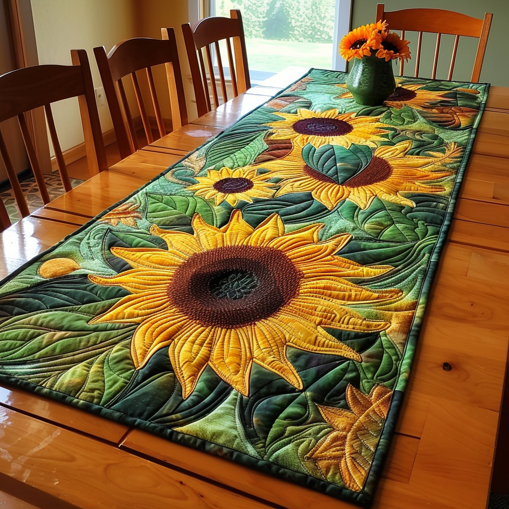 Sunflower Quilted Table Runner NCU0VT20