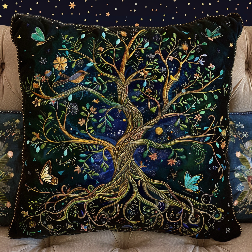 Emerald Tree of Life Quilted Pillow case NCU0TL194