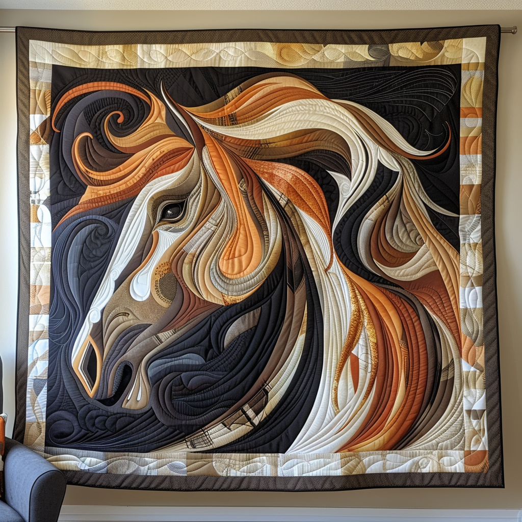 Enchanted Mane Horse Quilted Blanket NCU0TH768