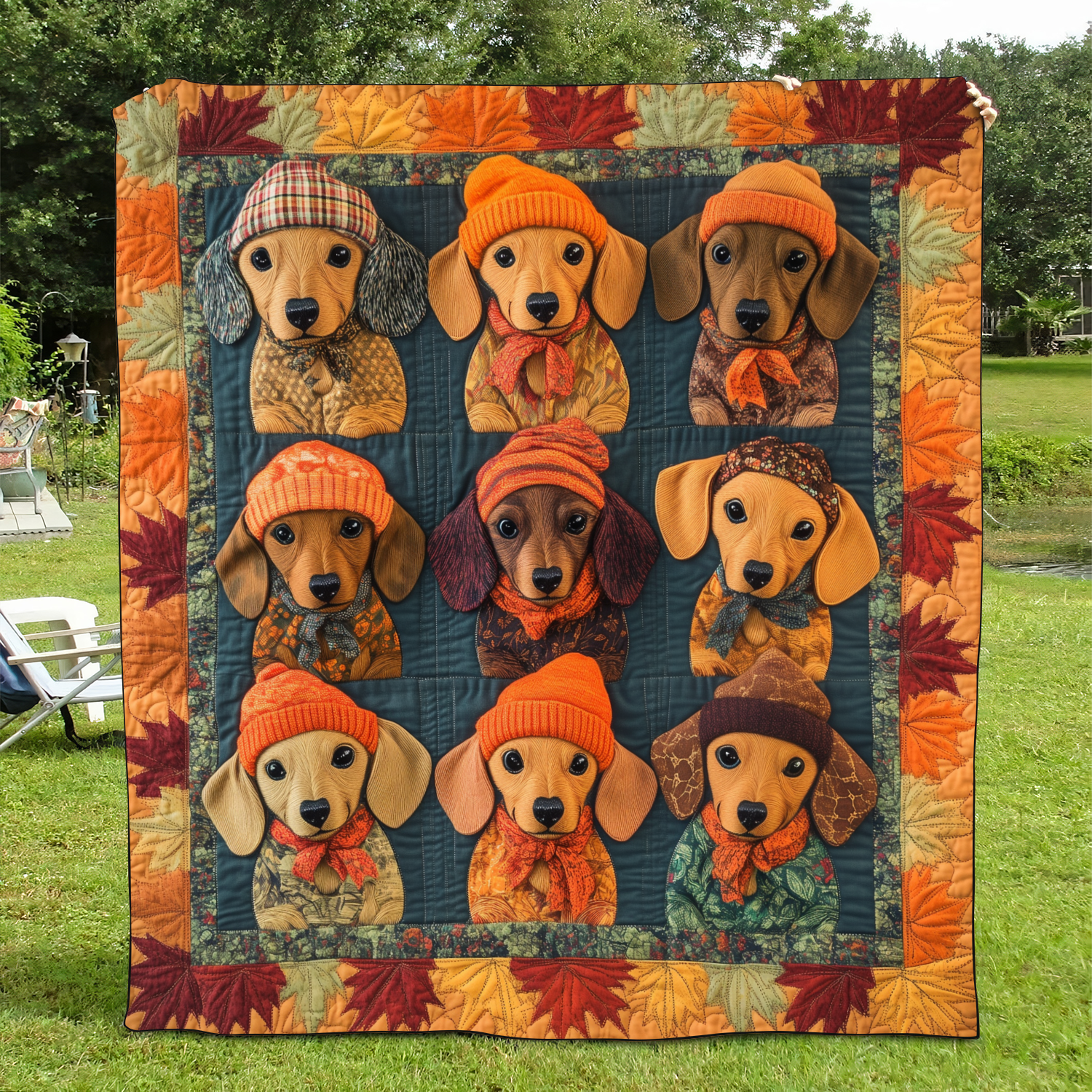 Endearing Dachshunds Quilted Blanket NCU0VL450