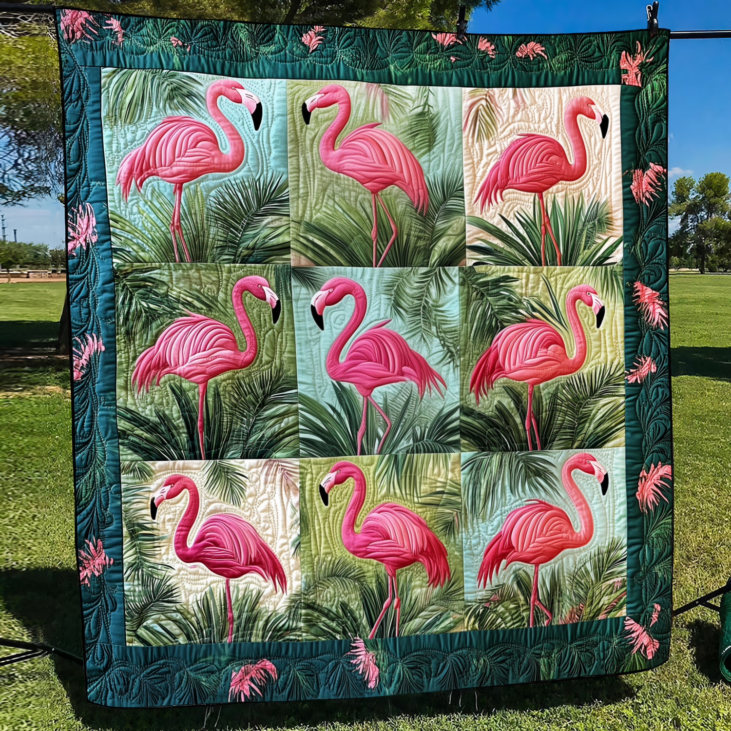 Endearing Flamingo Quilted Blanket NCU0VL559