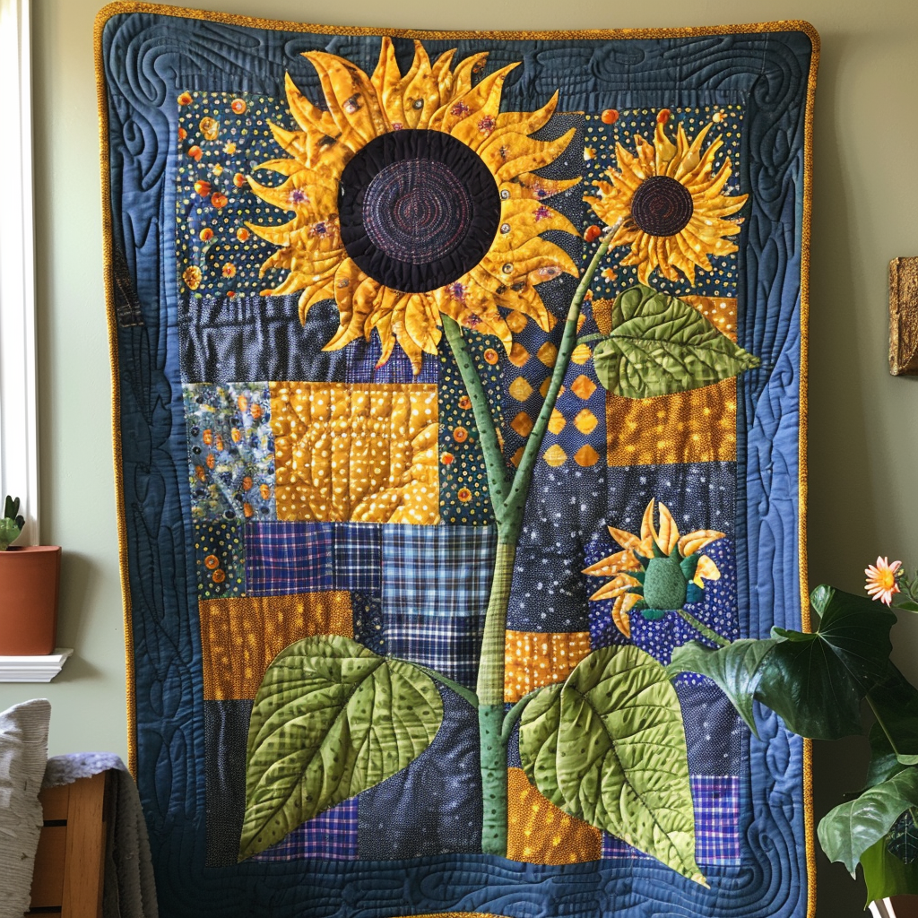 Endearing Sunflowers Quilted Blanket NCU0VL204