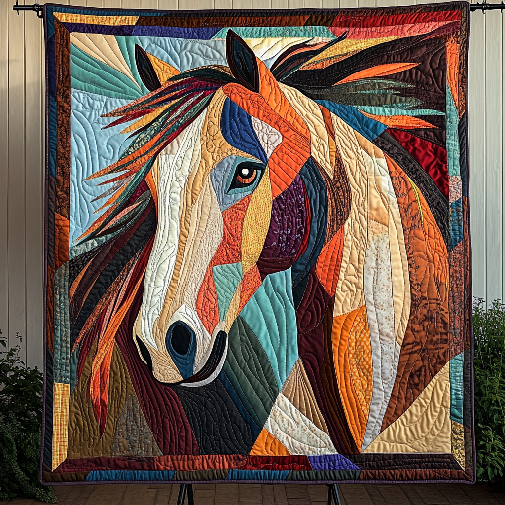 Equestrian Elegance Quilted Blanket NCU0DK1781