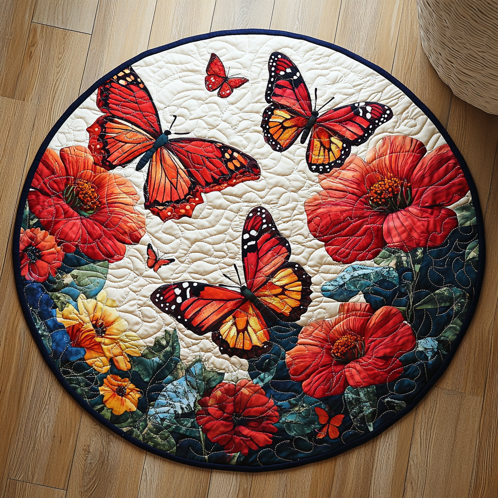 Ethereal Wings Quilted Round Mat NCU0DK1158