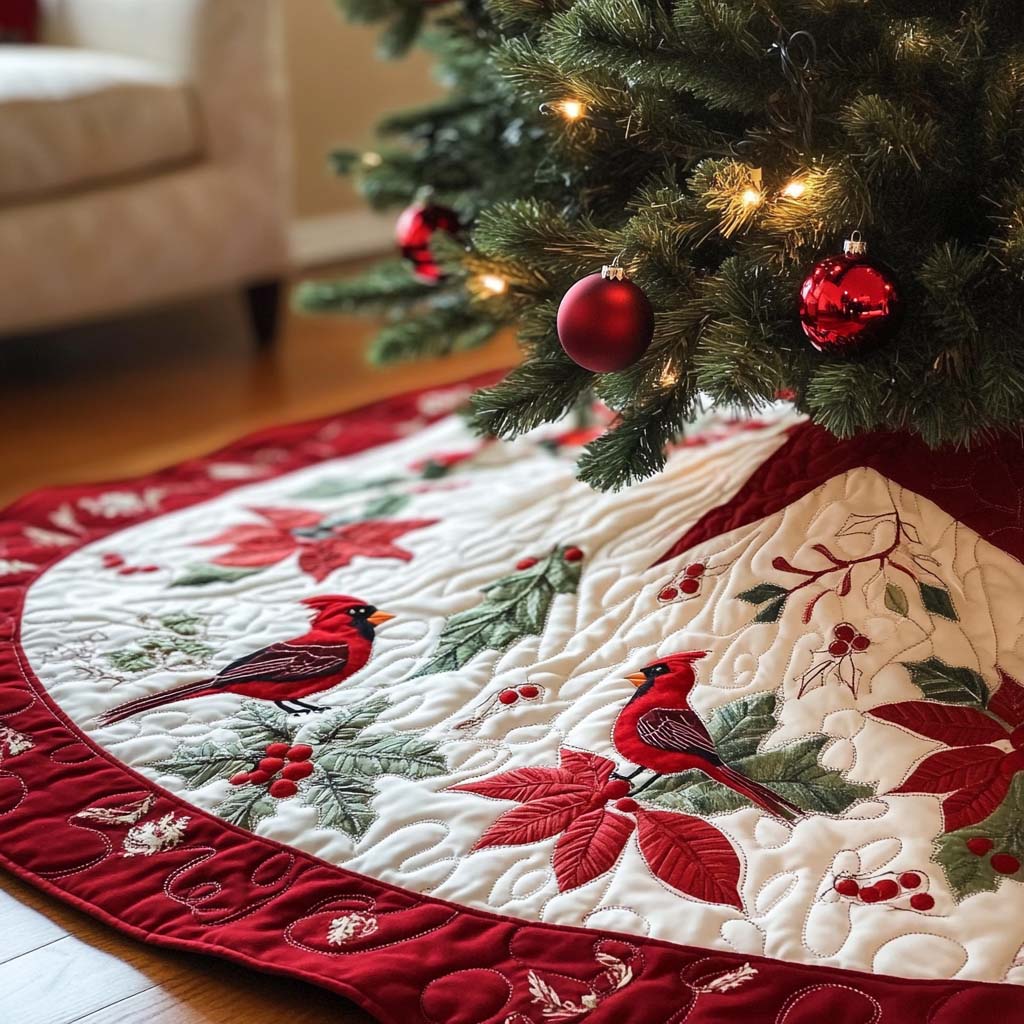 Evergreen Echo Christmas Quilted Tree Skirt NCU0NT1321