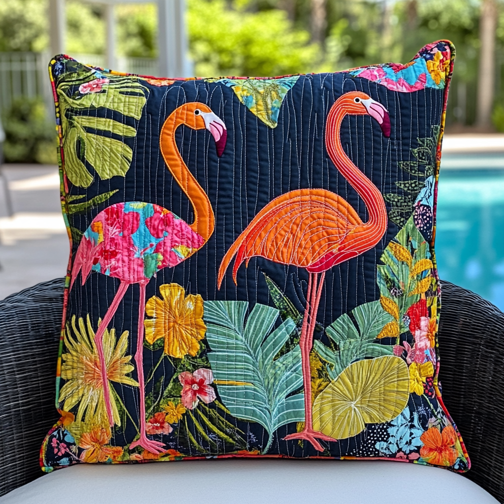 Exotic Flamingo Quilted Pillow Case NCU0PD519