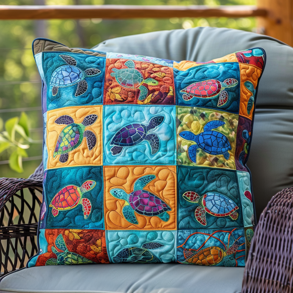 Exquisite Turtles Quilted Pillow Case NCU0VL267