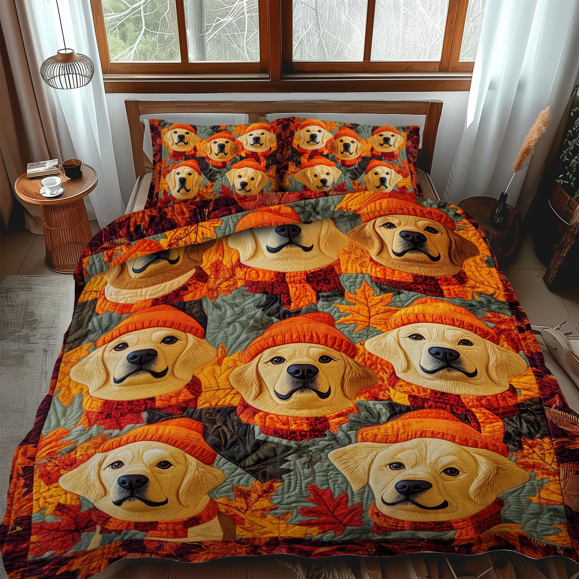 Fall In Retriever 3-Piece Quilted Bedding Set NCU0PT379