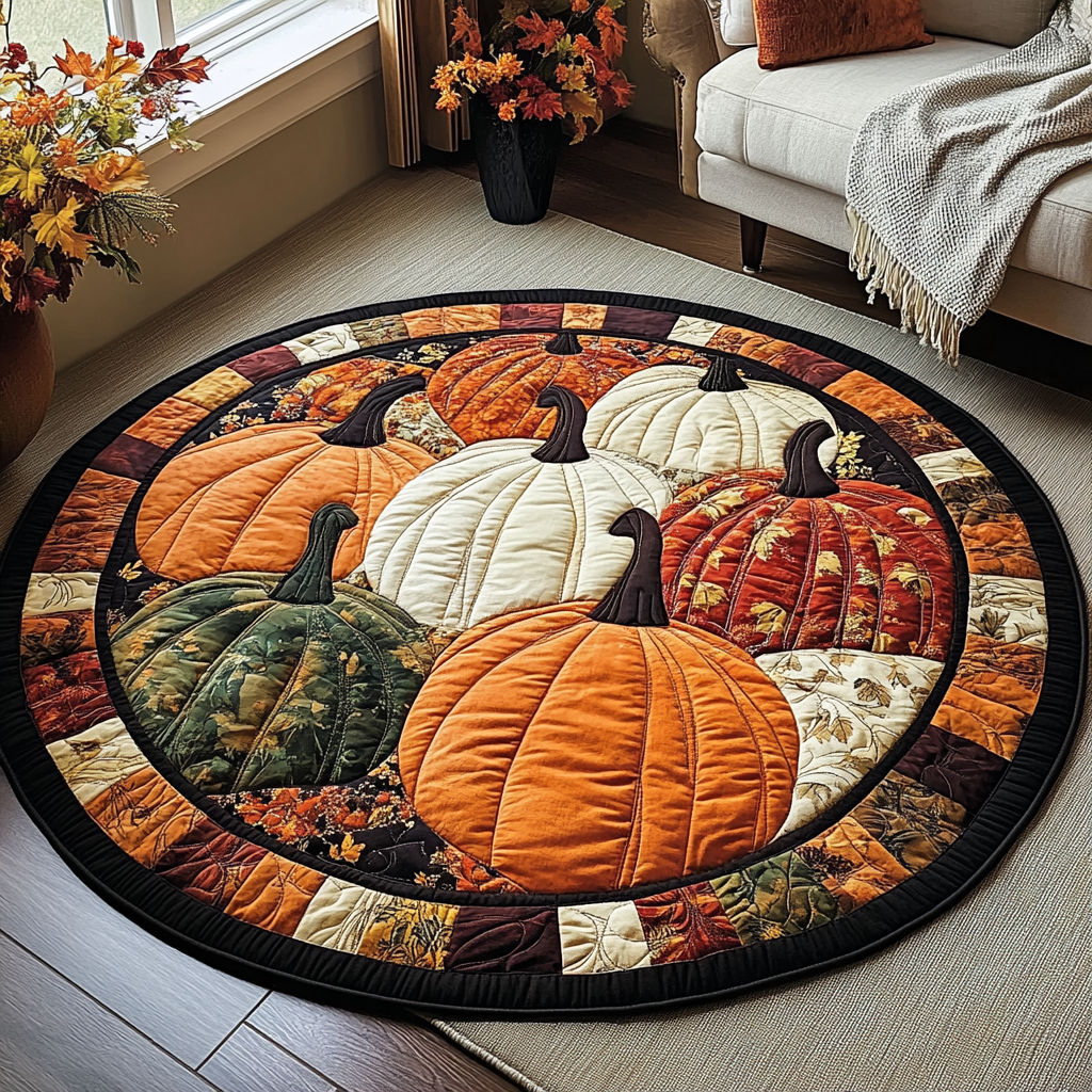 Fall Essence Quilted Round Mat NCU0TL1392