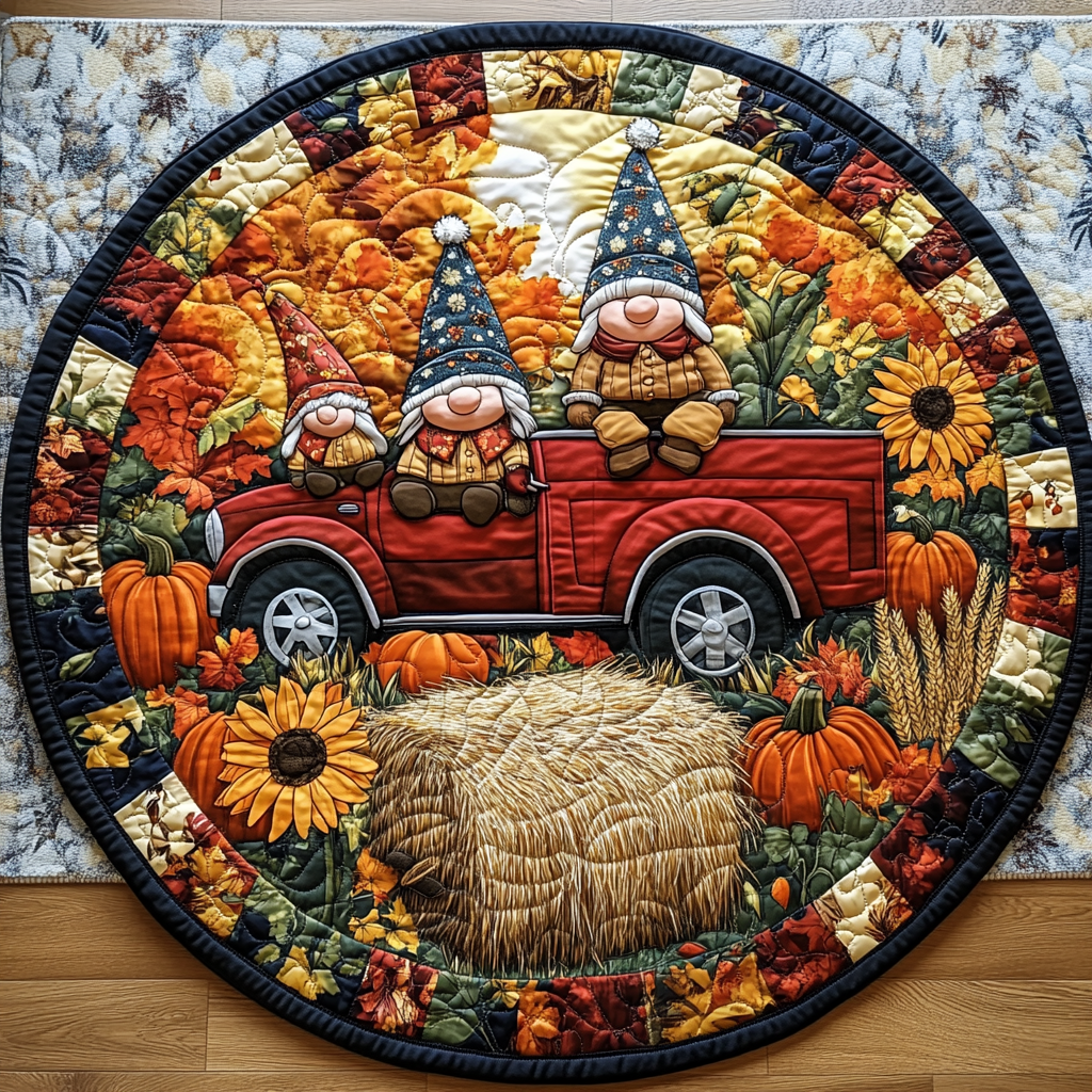 Fall Harmony Quilted Round Mat NCU0TL1401