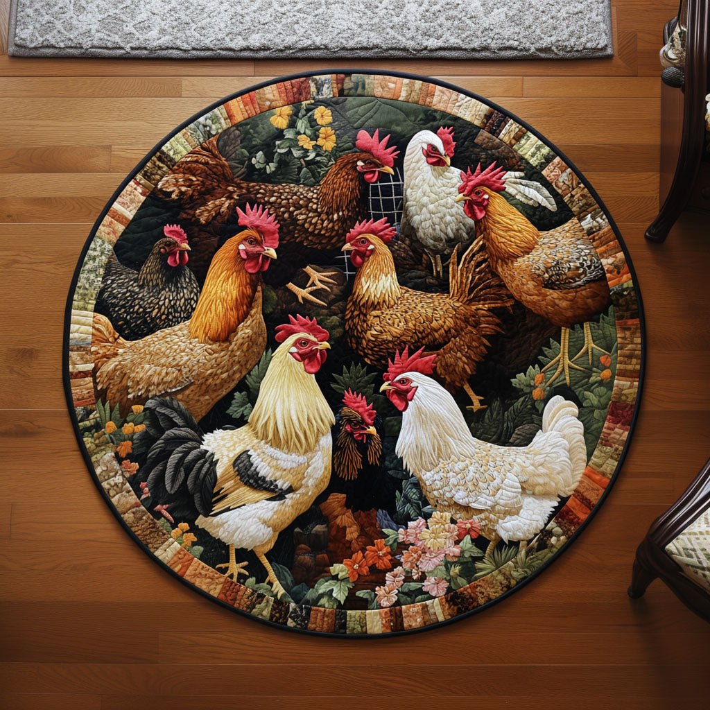 Farm Fresh Beauty Quilted Round Mat NCU0PT1081