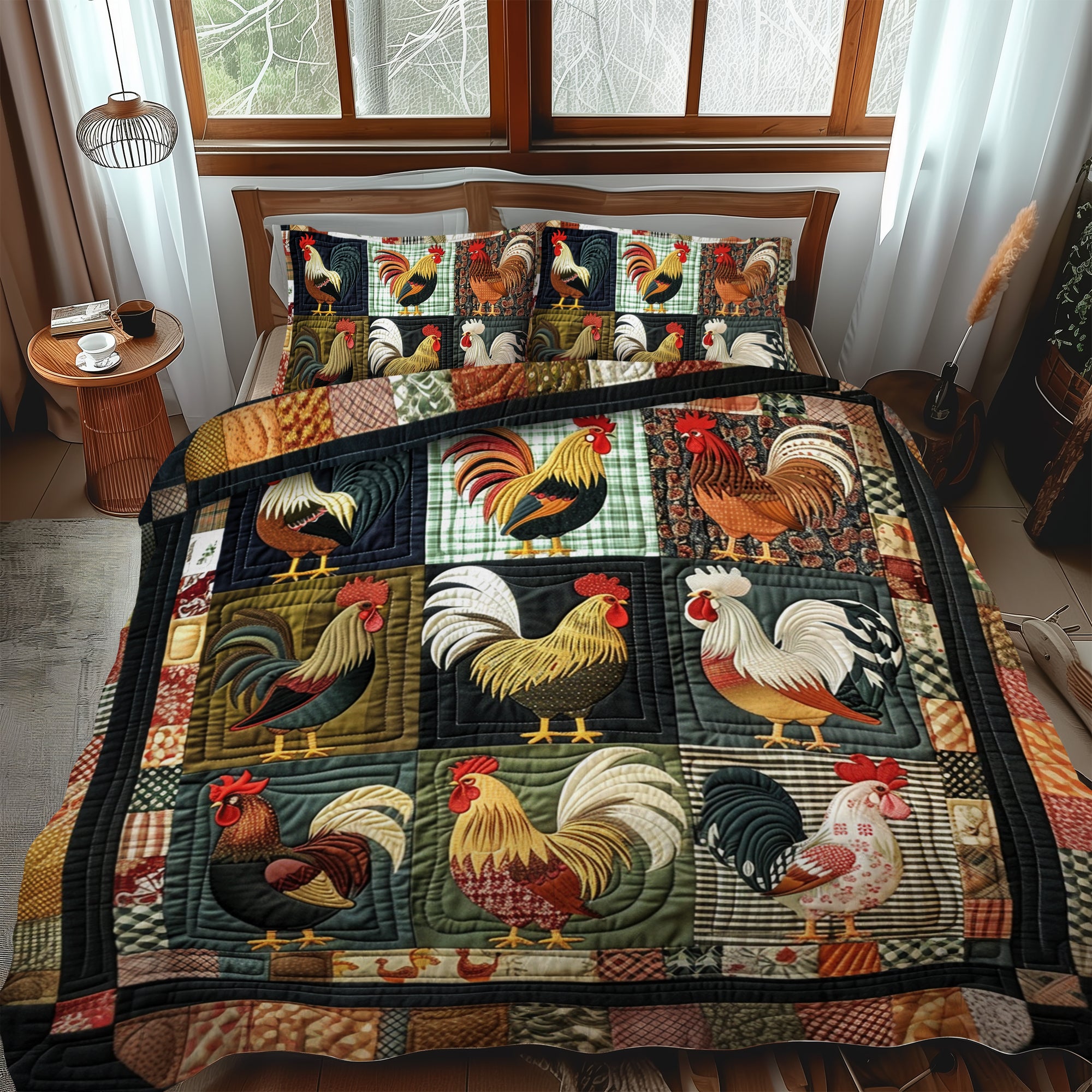 Farmhouse Patchwork 3-Piece Quilted Bedding Set NCU0TH896