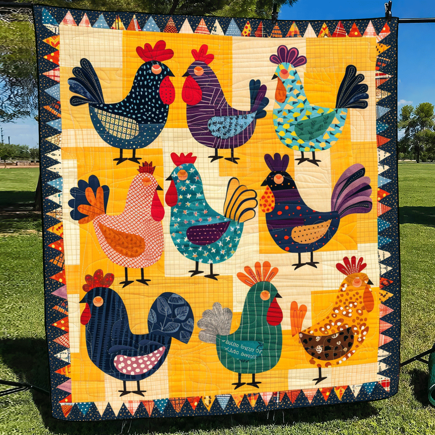 Farmyard Friends Quilted Blanket NCU0TH961