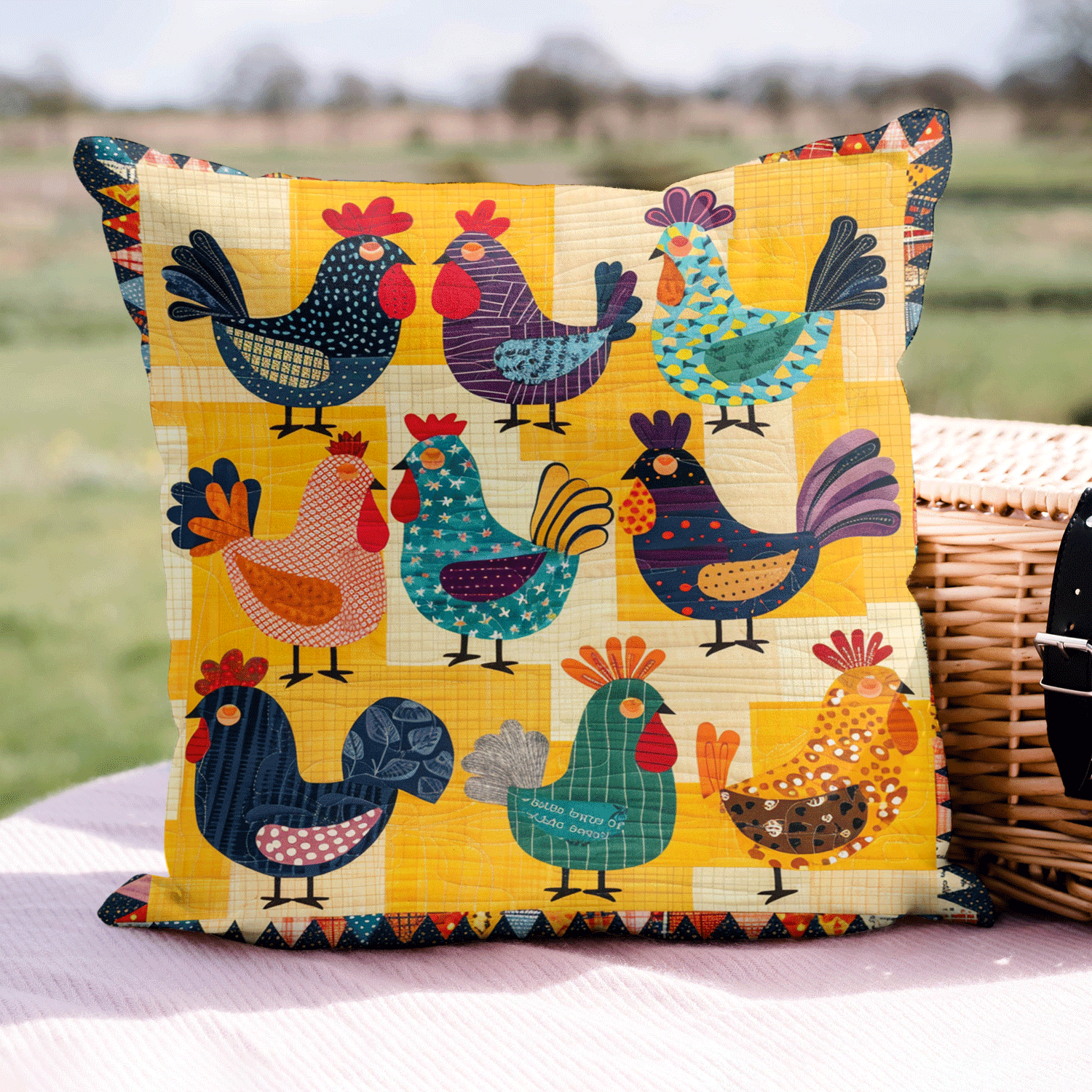 Farmyard Friends Quilted Pillow Case NCU0TH1201