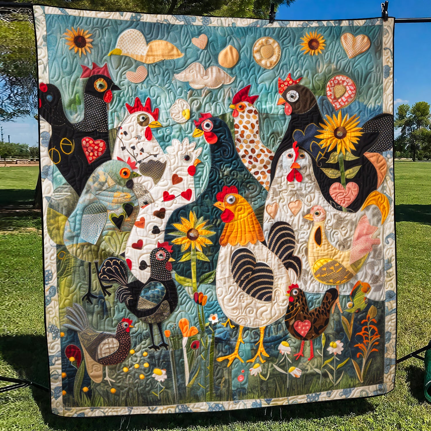 Feathered Garden Quilted Blanket NCU0TH868