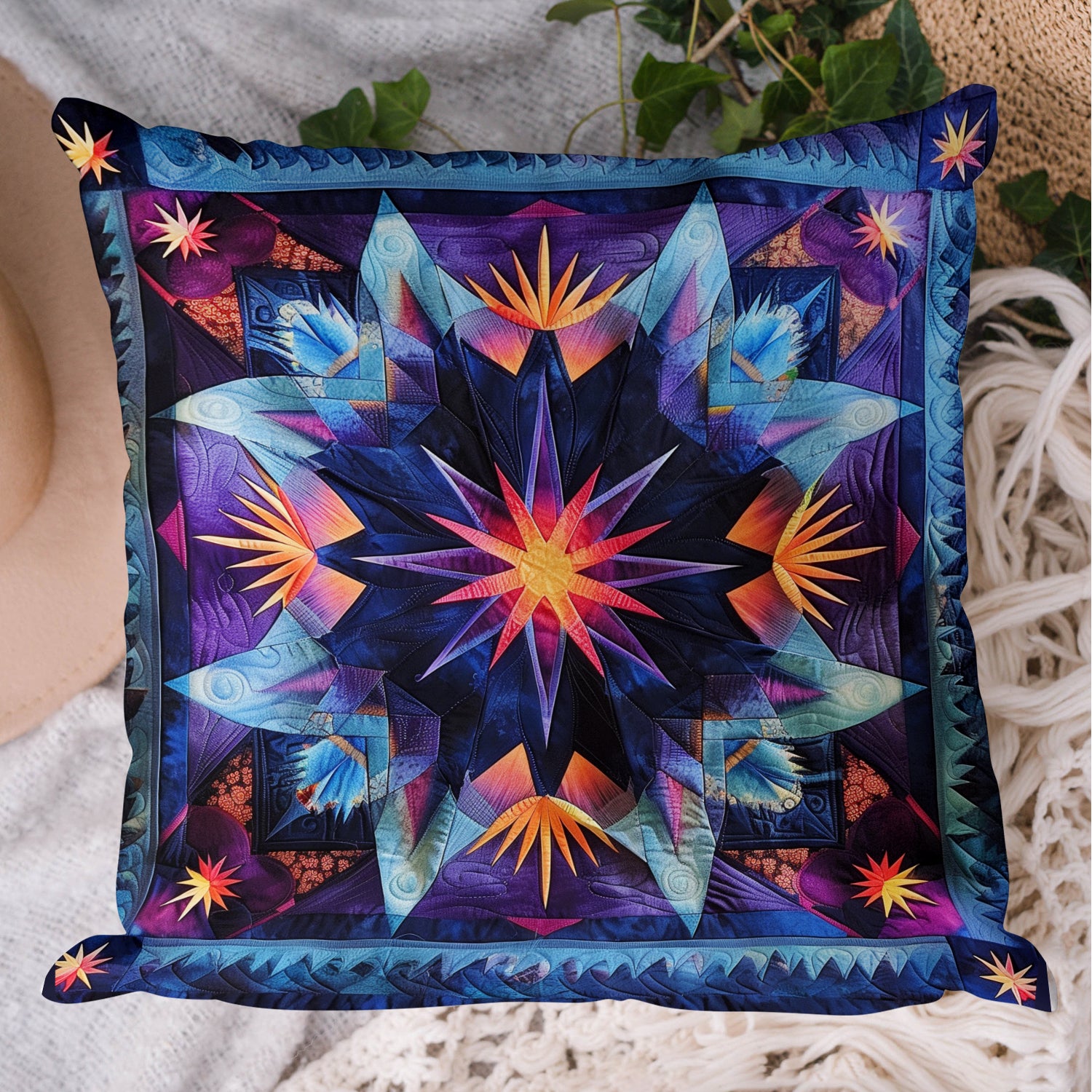 Feathered Night Sky Quilted Pillow Case NCU0TH1416