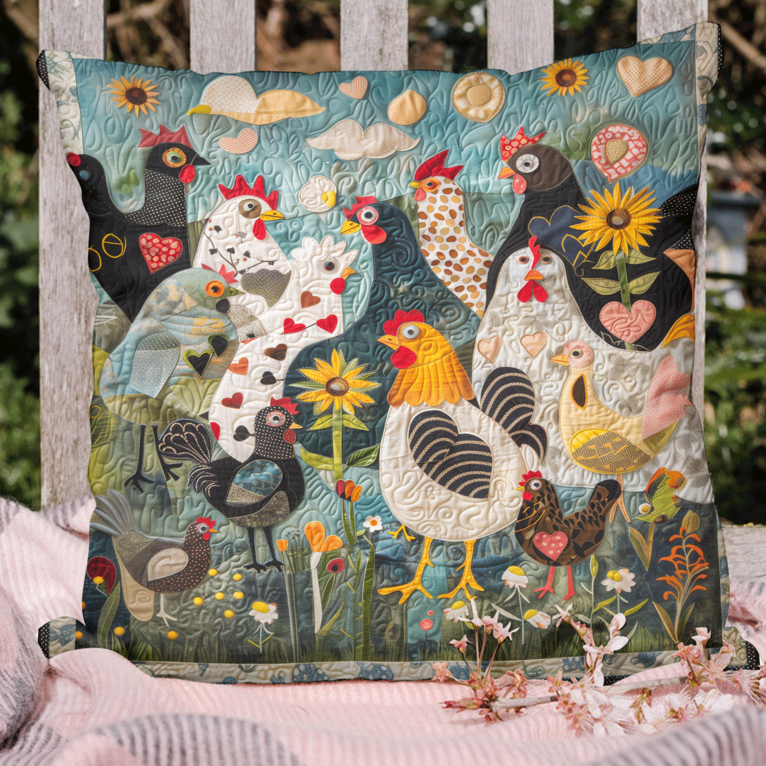 Feathered Garden Quilted Pillow Case NCU0TH1202