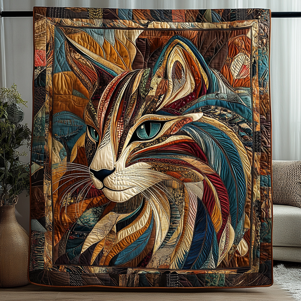 Feline Fiesta Quilted Blanket NCU0DK938