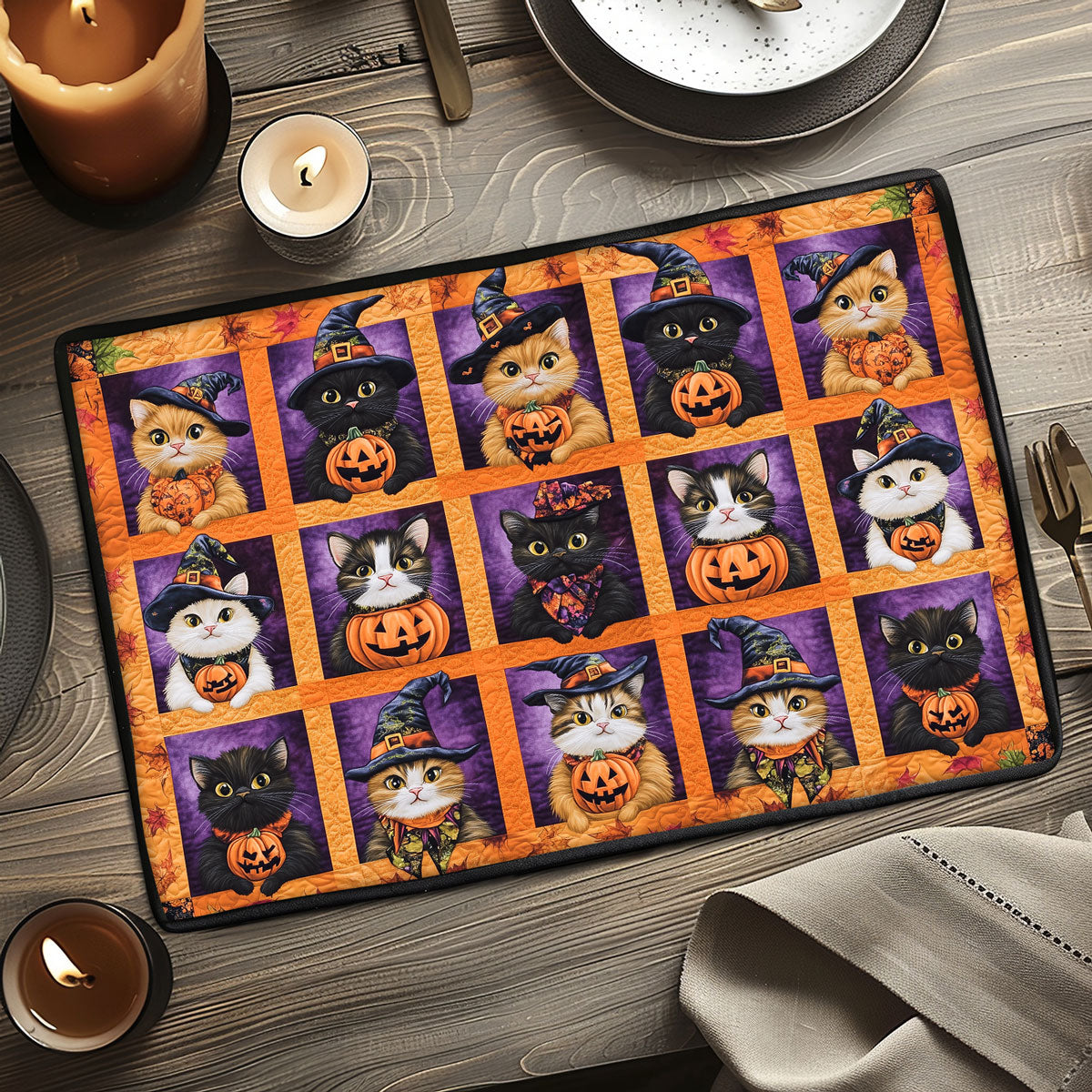 Feline Witch Quilted Placemat NCU0TL1270