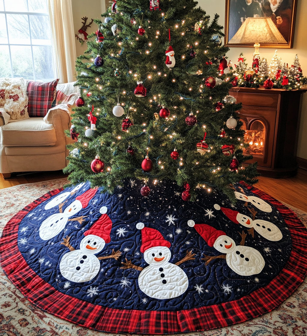 Festive Firs Quilted Christmas Tree Skirt NCU0PT1022