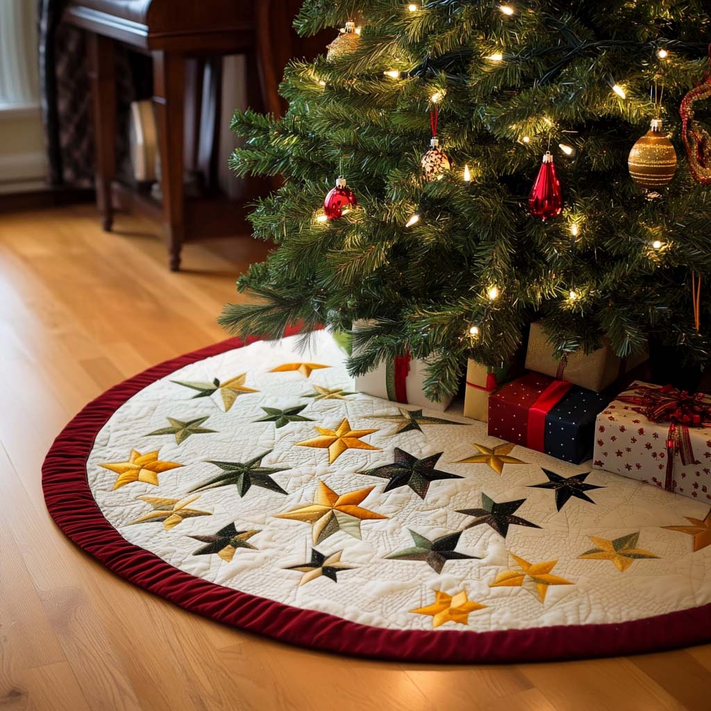 Festive Glow Christmas Quilted Tree Skirt NCU0NT1524