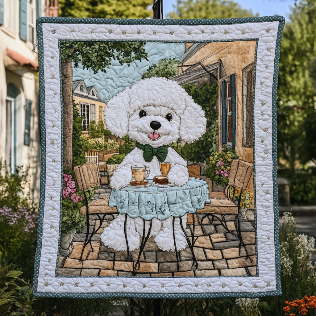 Festive Poodle Parade Quilted Blanket NCU0DK1551