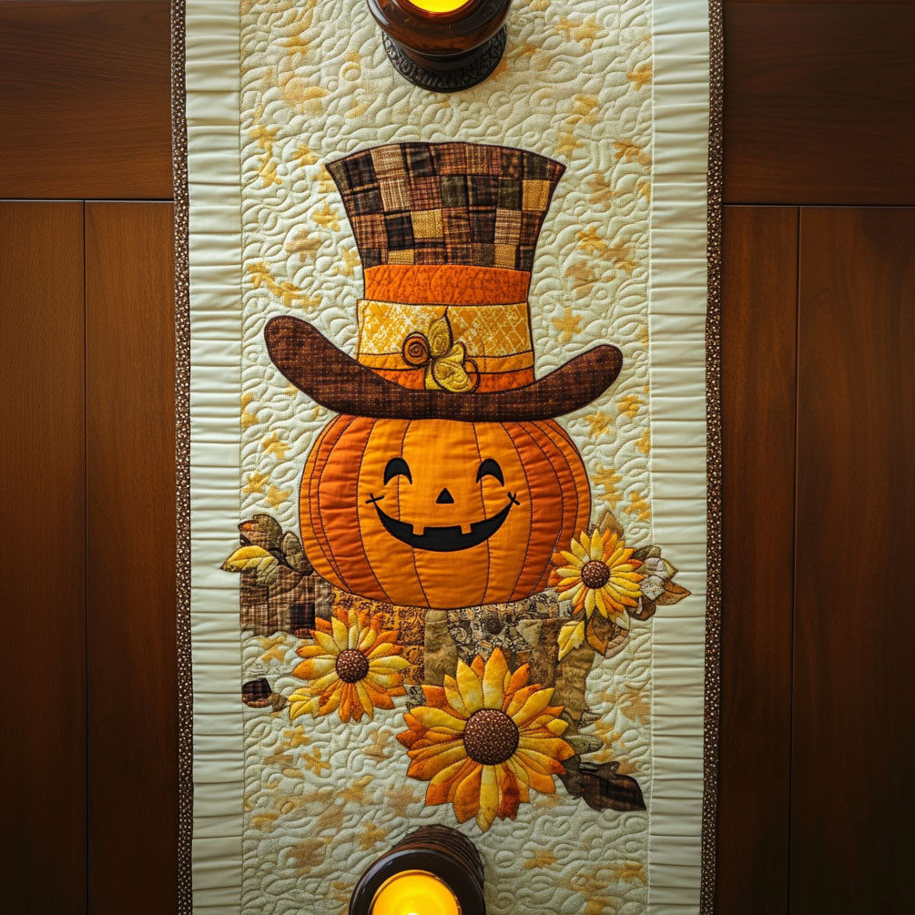 Festive Pumpkin Quilted Table Runner NCU0PT661