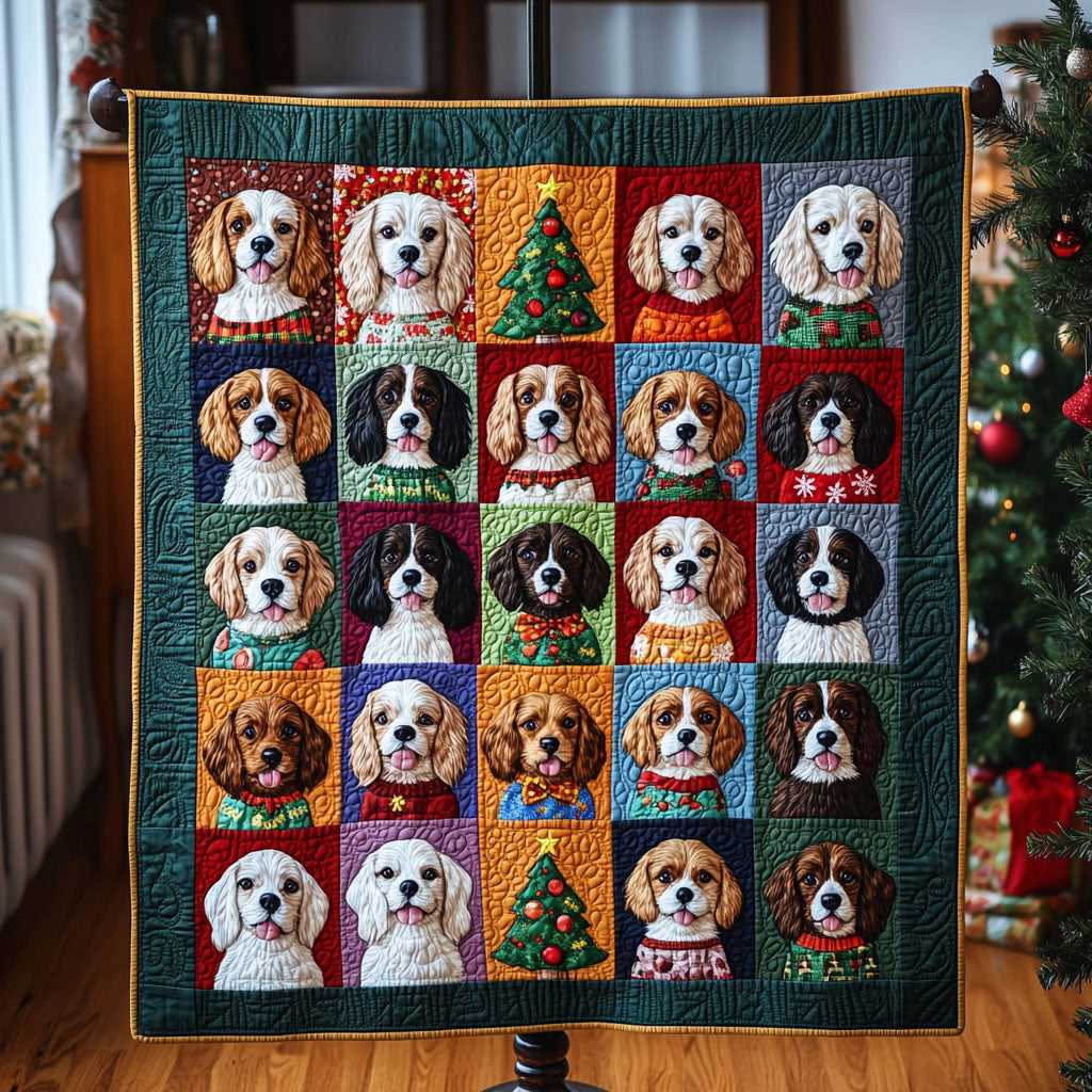 Festive Spaniel Quilted Blanket NCU0PT1715