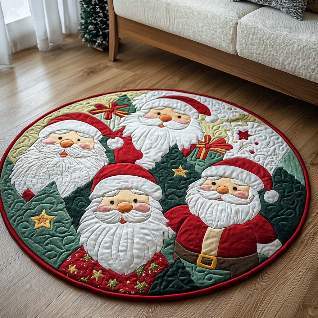 Festive Whiskers Quilted Round Mat NCU0NT1241