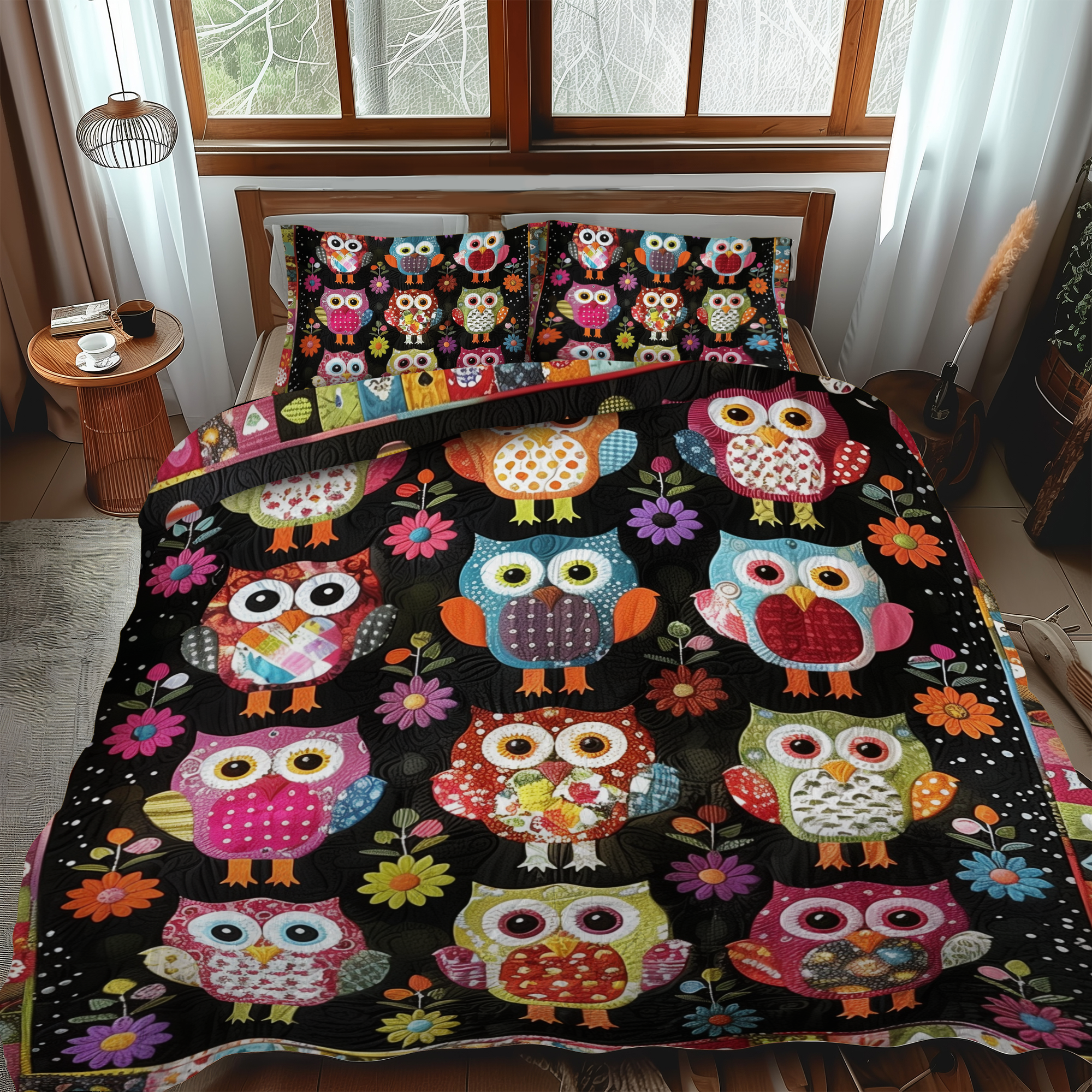 Fetching Owls 3-Piece Quilted Bedding Set NCU0VL170