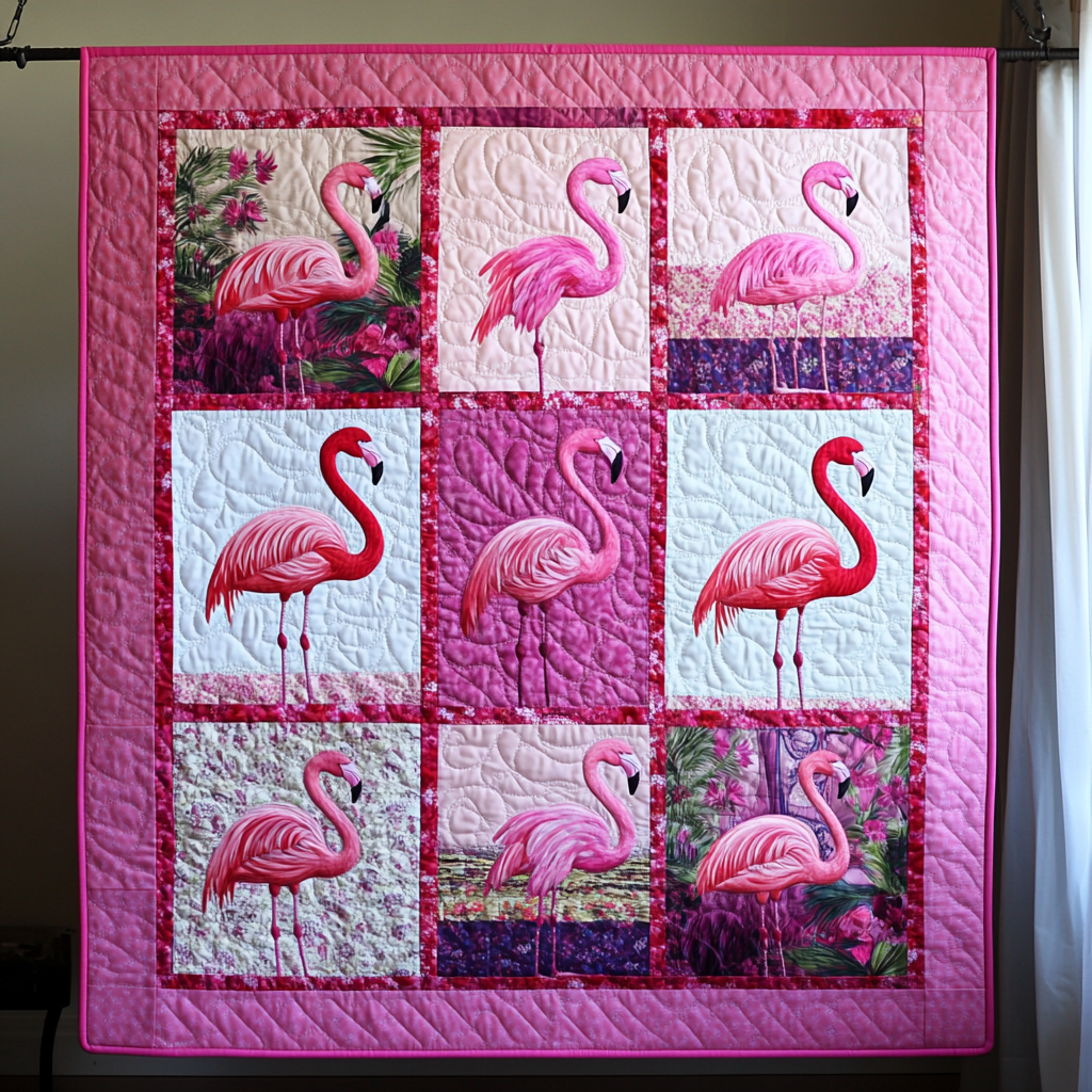 Flamingo Fiesta Quilted Blanket NCU0DK437