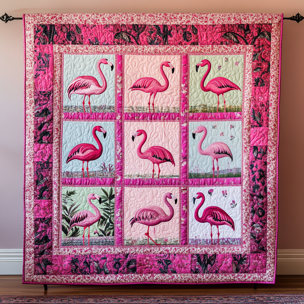 Flamingo Flair Quilted Blanket NCU0DK438