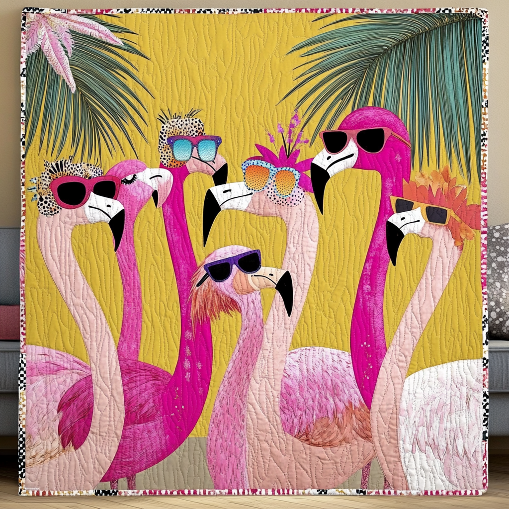 Flamingo Fun Quilted Blanket NCU0DK440