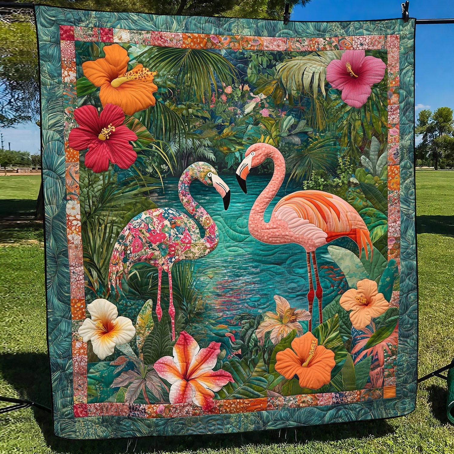 Flamingo Bliss Quilted Blanket NCU0TH1394