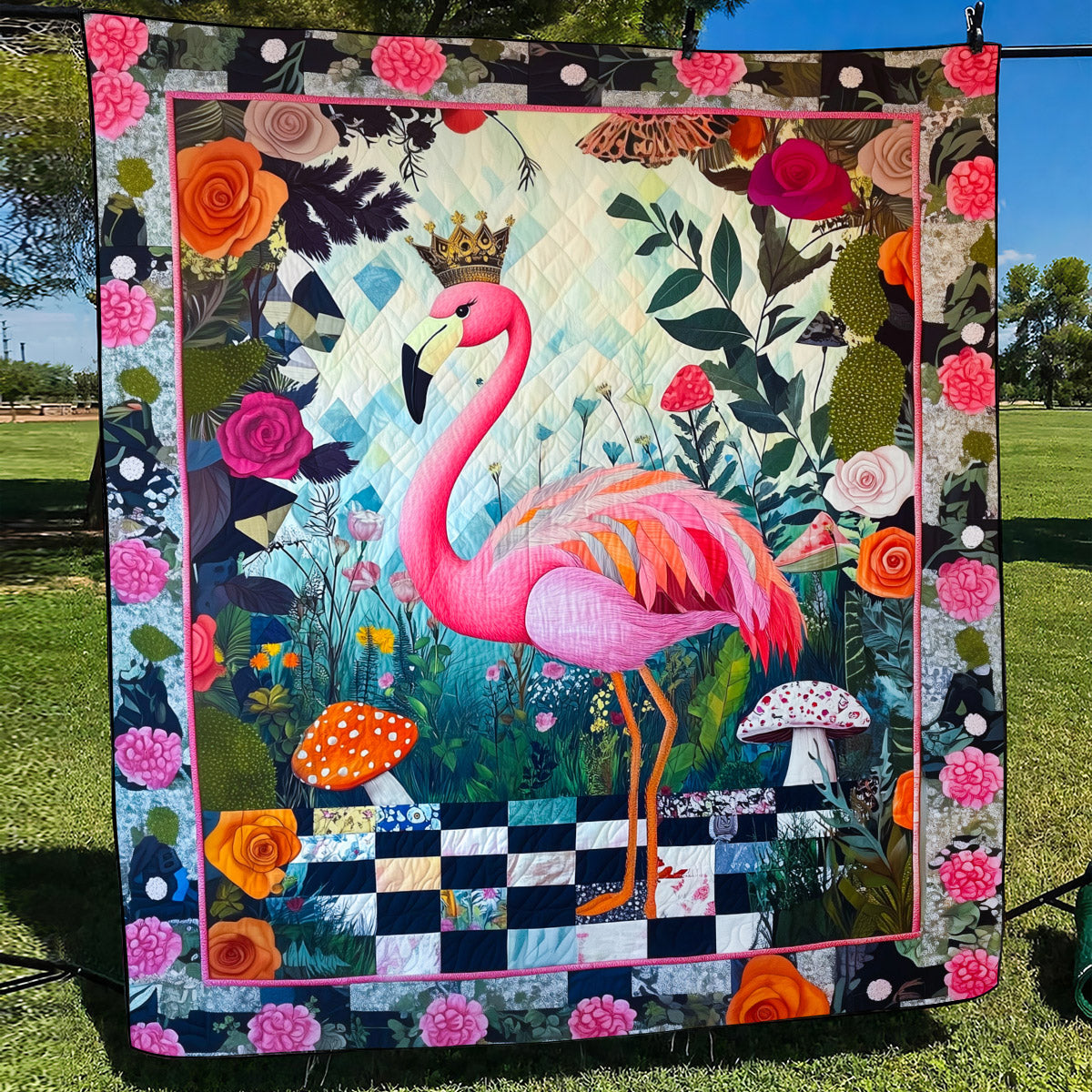 Flamingo Bliss Quilted Blanket NCU0TL845