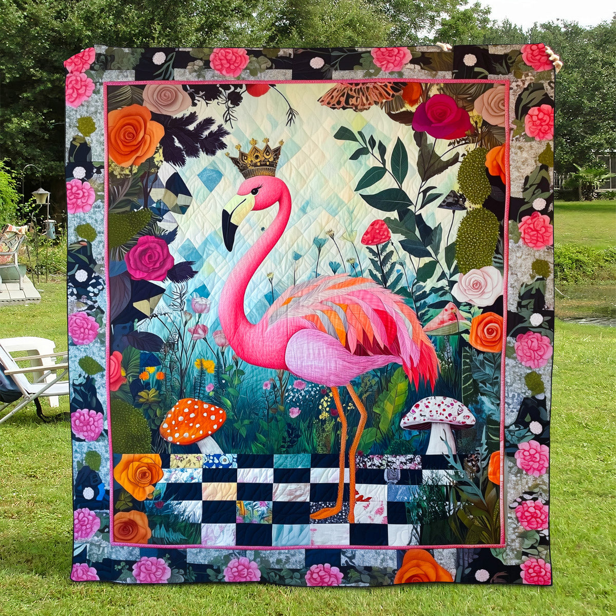 Flamingo Bliss Quilted Blanket NCU0TL845