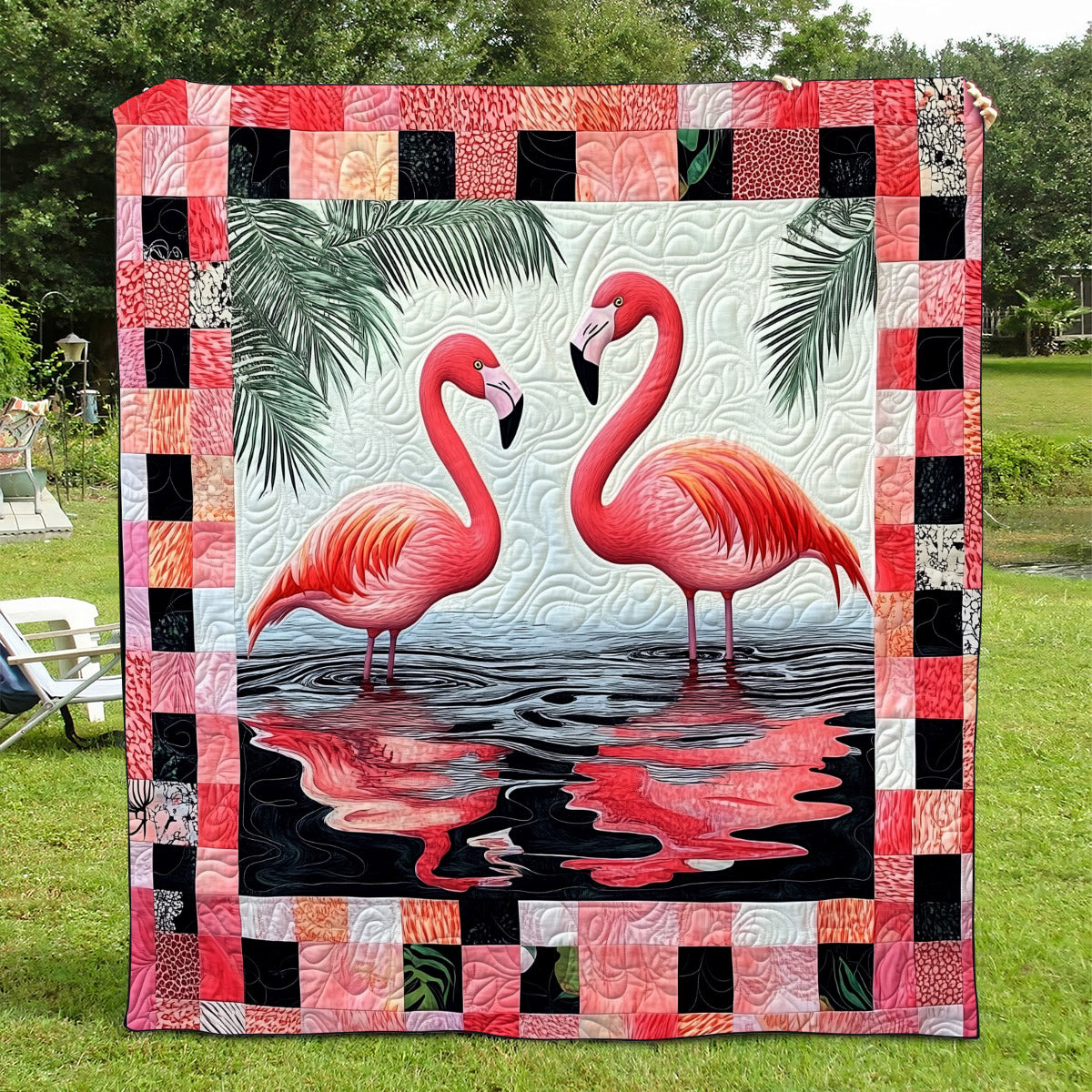 Flamingo Chic Quilted Blanket NCU0TL867