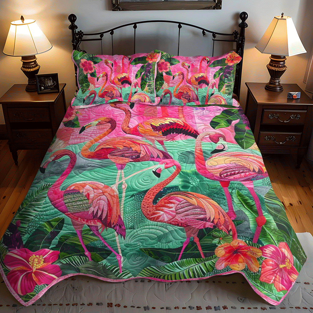 Flamingo Coast 3-Piece Quilted Bedding Set NCU0TL783