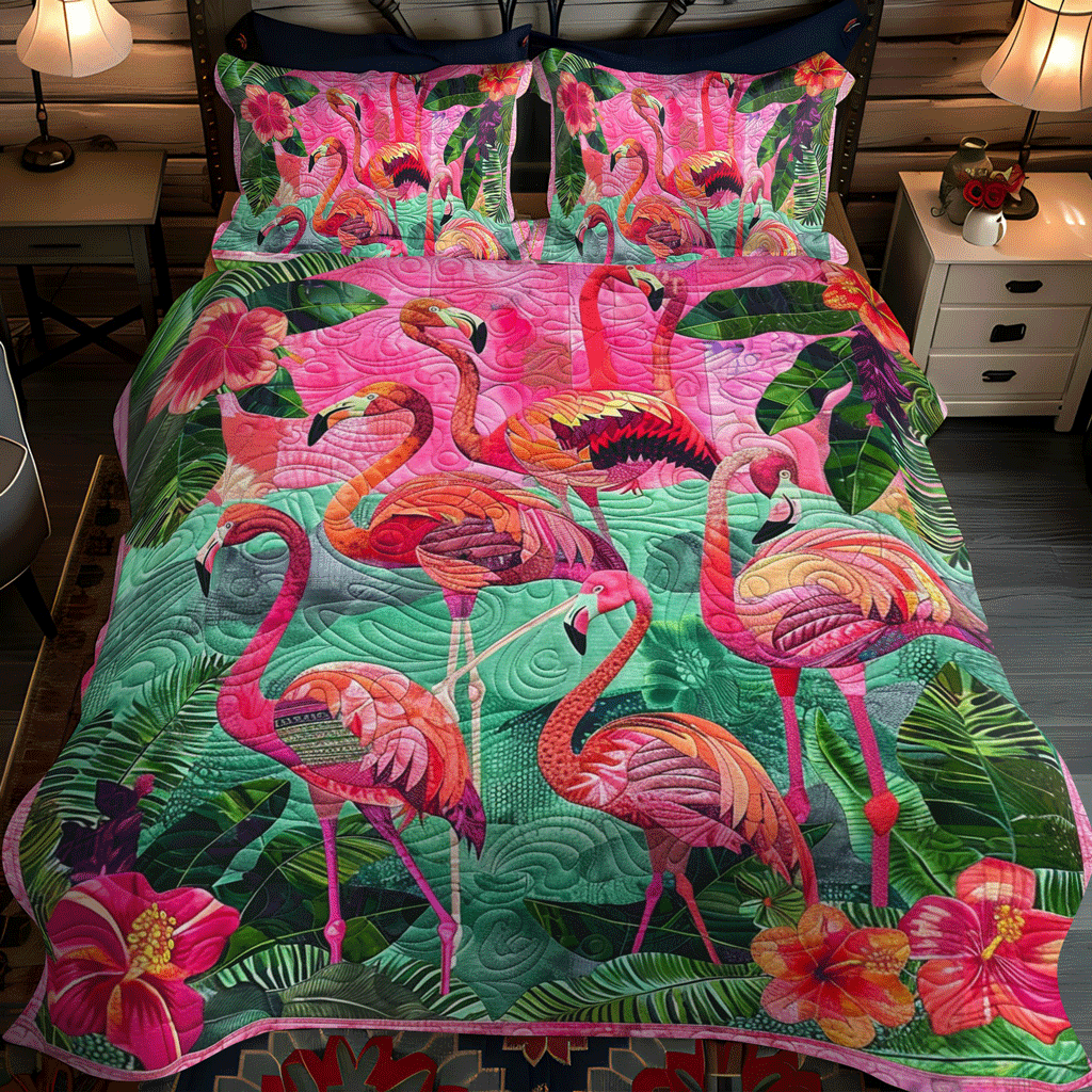 Flamingo Coast 3-Piece Quilted Bedding Set NCU0TL783