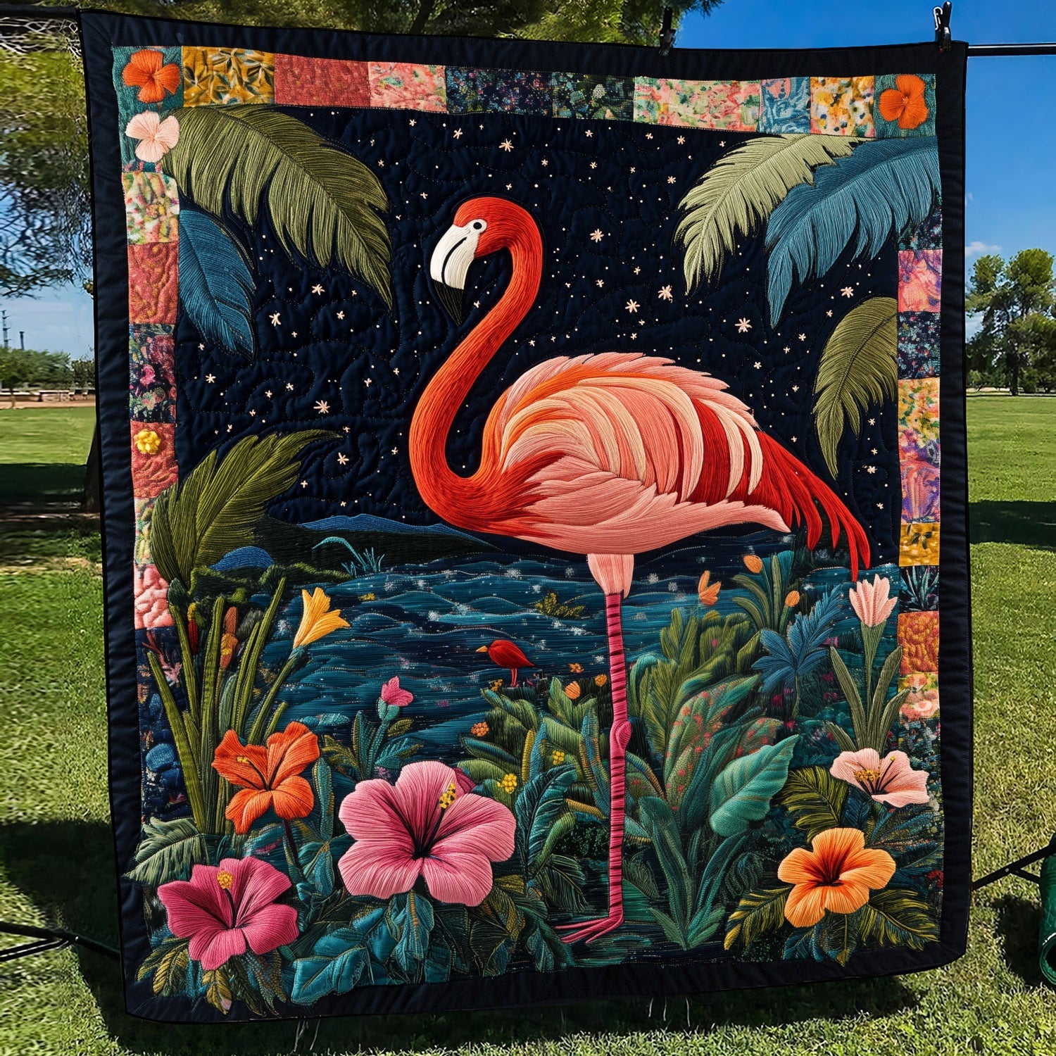 Flamingo Dance Quilted Blanket NCU0TH1403