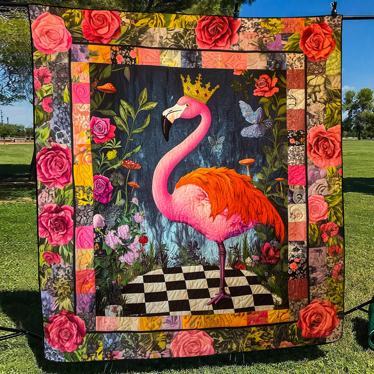 Flamingo Delight Quilted Blanket NCU0TL847