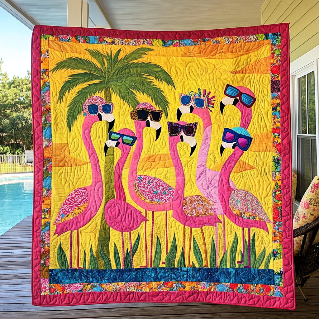 Flamingo Dreams Quilted Blanket NCU0PD645