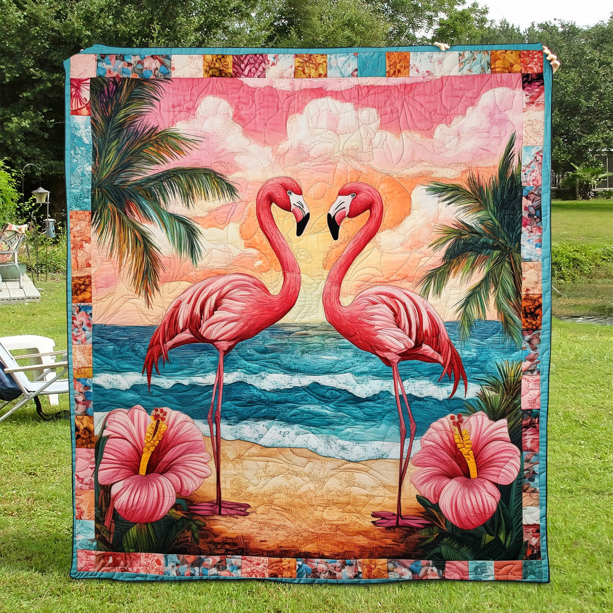 Flamingo Dreams Quilted Blanket NCU0TL852