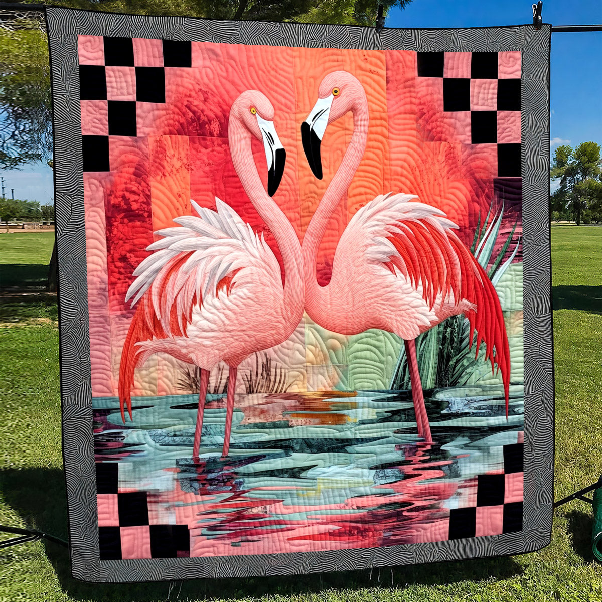 Flamingo Fancy Quilted Blanket NCU0TL858