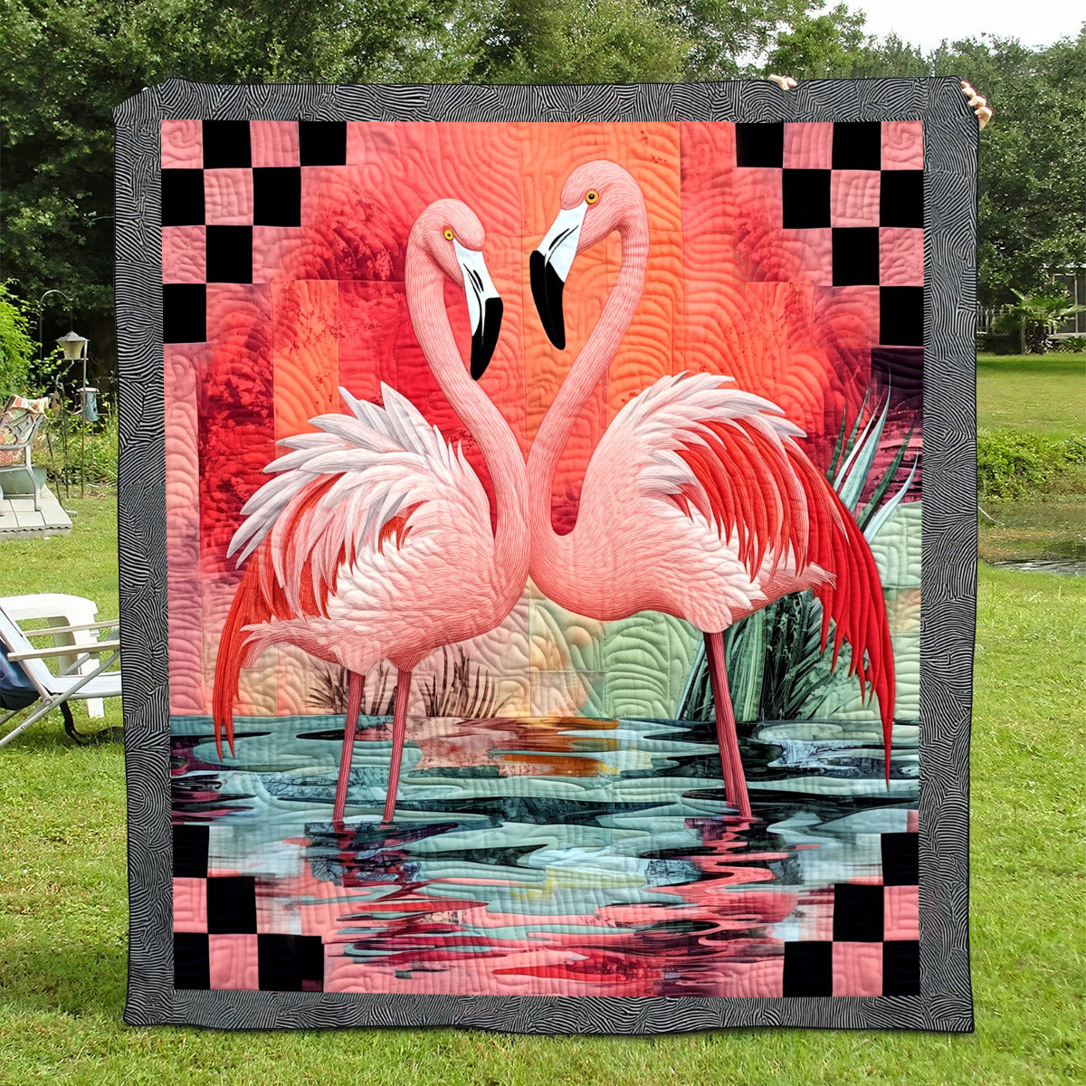 Flamingo Fancy Quilted Blanket NCU0TL858