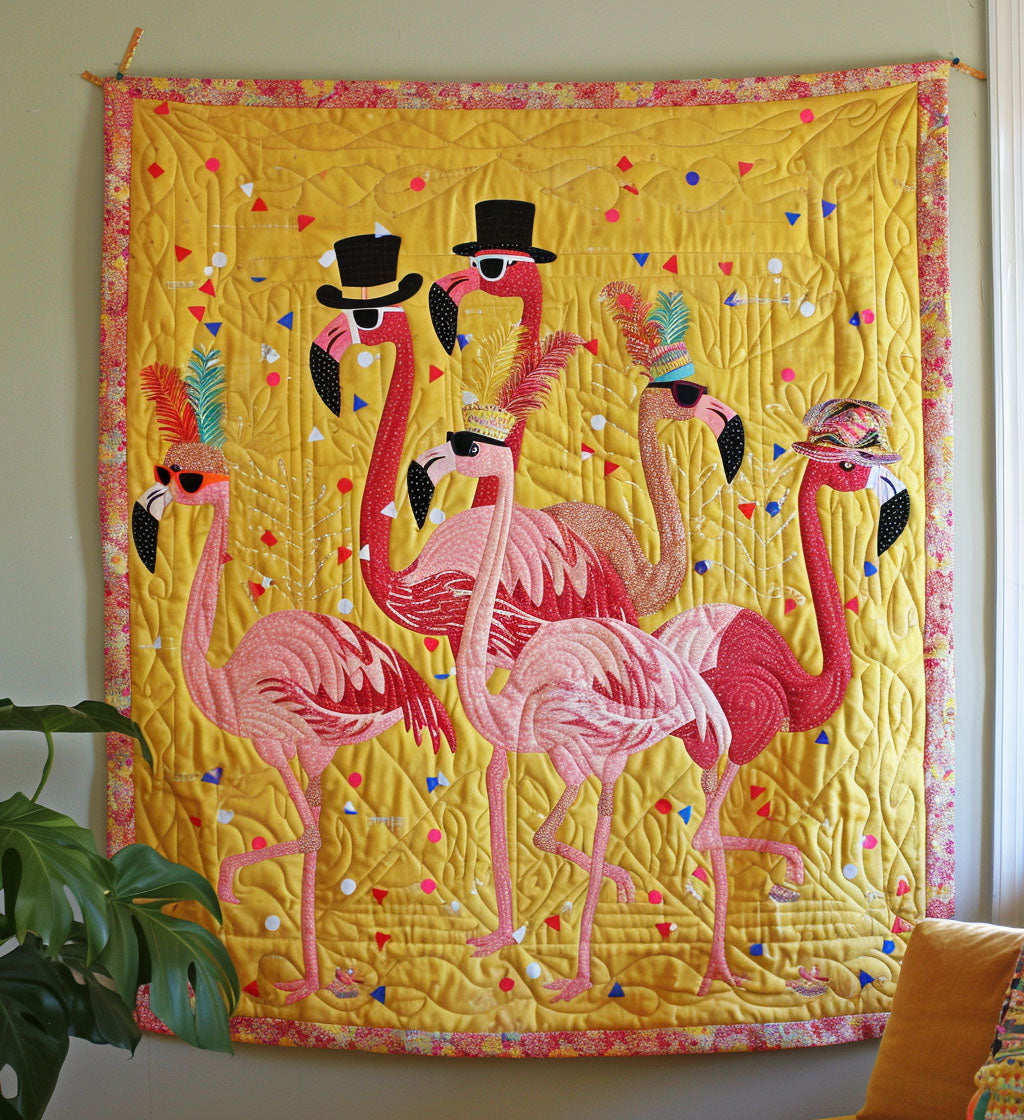 Flamingo Fiesta Quilted Blanket NCU0PT461