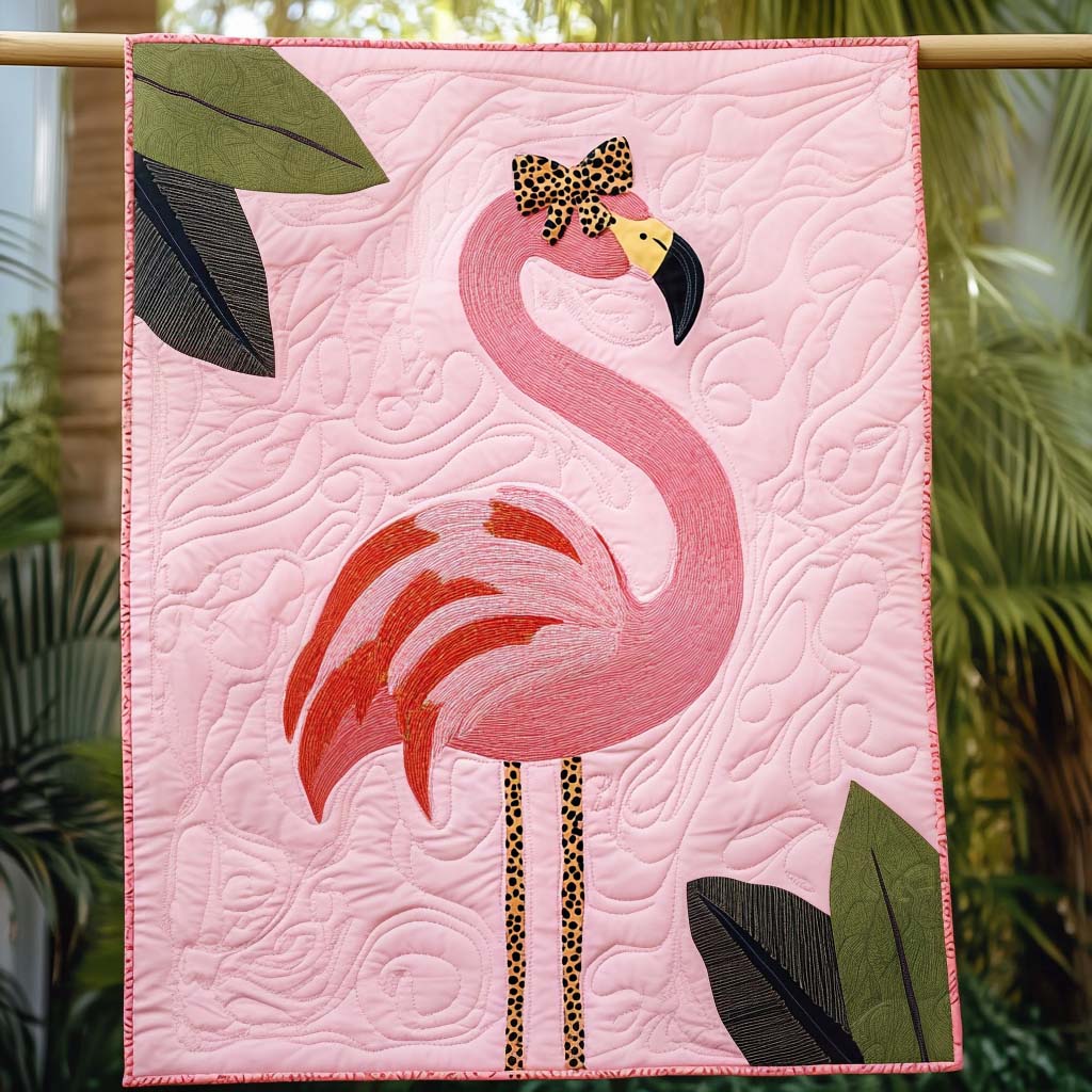 Flamingo Harmony Quilted Blanket NCU0NT338